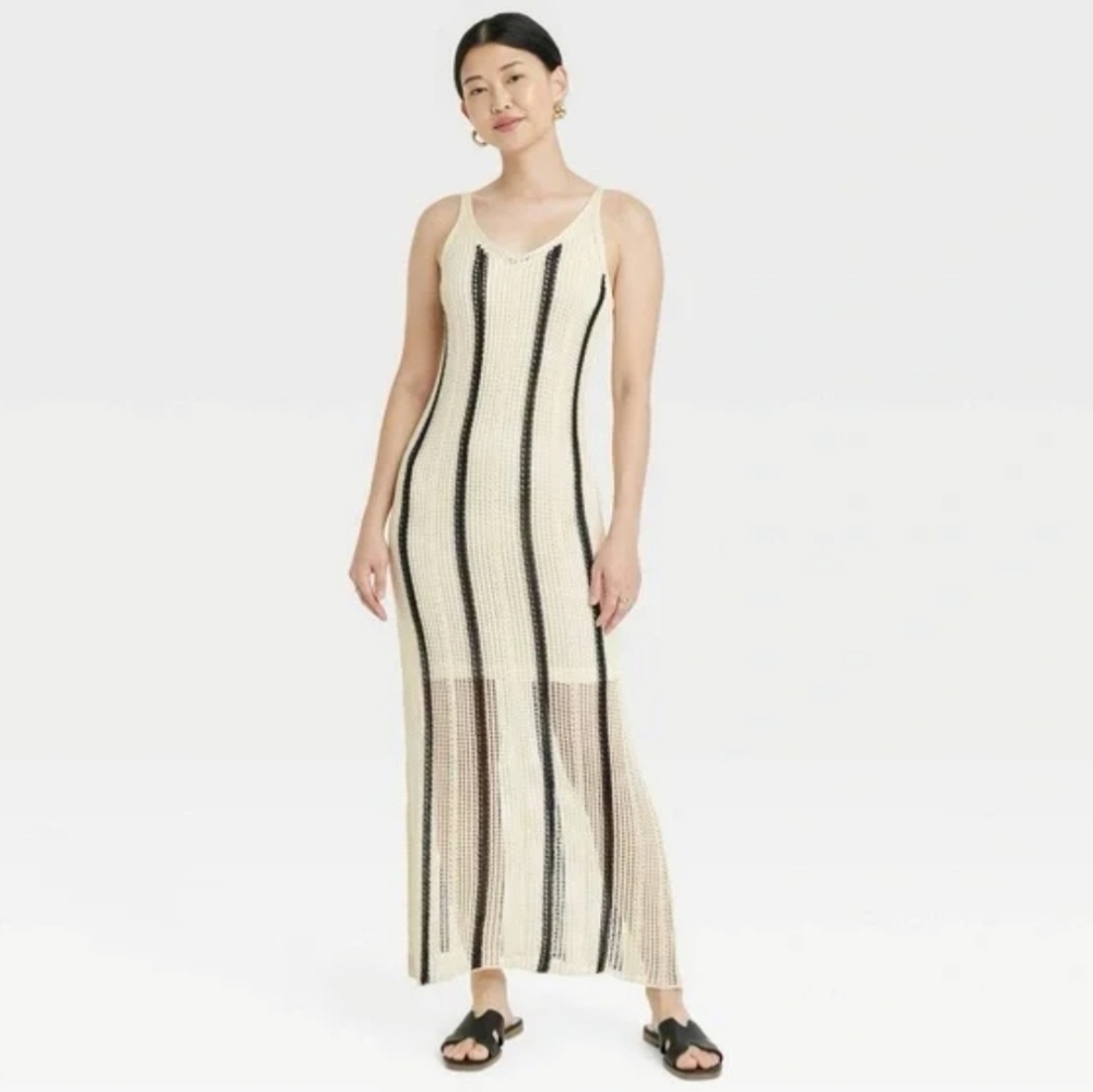 A. New Day Open Work Pointelle Maxi Sundress